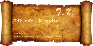 Törő Klaudia névjegykártya