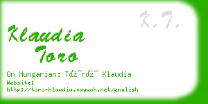 klaudia toro business card